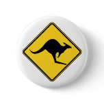 kangaroo warning danger in australia day pins