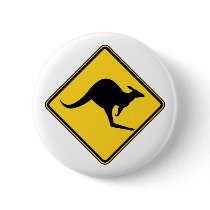 kangaroo warning danger in australia day pins