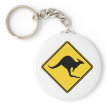kangaroo warning danger in australia day keychains
