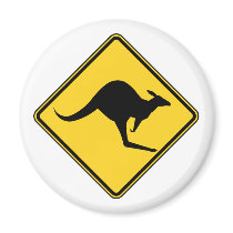 kangaroo warning danger in australia day refrigerator magnets