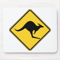 kangaroo warning danger in australia day mousepads