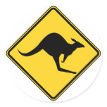 kangaroo warning danger in australia day stickers
