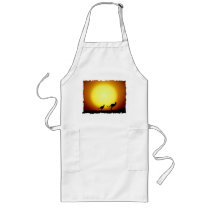 Kangaroos against the desert sun apron