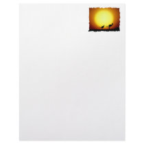 Kangaroos against the desert sun customized letterhead