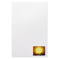 Kangaroos against the desert sun stationery design