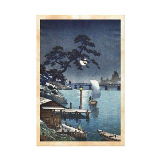 Kangetsu Bridge, Shimonoseki on Early Autumn Gallery Wrap Canvas