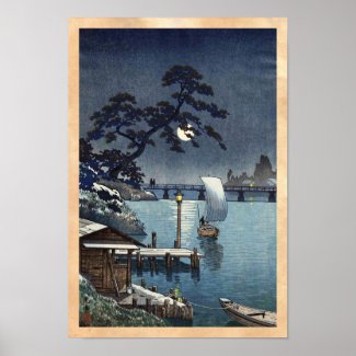 Kangetsu Bridge, Shimonoseki on Early Autumn Posters