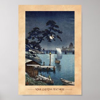 Kangetsu Bridge, Shimonoseki on Early Autumn Posters