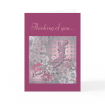 Kanji Beauty Design "Thinking of you..." Card cards