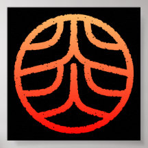kanji " flame " poster