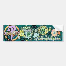 Kanji for Peace-Love-Compassion - Bumper Sticker