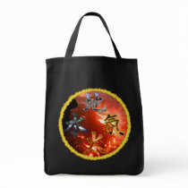 Kanji: Four Elements - Grocery Tote #3 bags by bontondesigns Kanji: Four Elements - Grocery Tote #3 bags