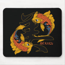 Kanji Koi Fish Beauty Mouse Pad