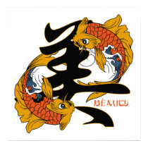 Kanji Koi Fish Beauty Poster posters by BuddhaGifts Kanji Koi Fish Beauty Poster posters