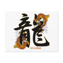 Kanji Koi Fish Dragon Post Cards