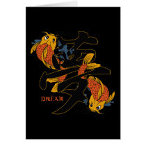 Kanji Koi Fish Dream cards by BuddhaGifts Kanji Koi Fish Dream cards