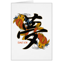 Kanji Koi Fish Dream cards by BuddhaGifts Kanji Koi Fish Dream cards