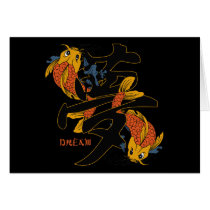 Kanji Koi Fish Dream cards by BuddhaGifts Kanji Koi Fish Dream cards