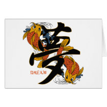 Kanji Koi Fish Dream cards by BuddhaGifts Kanji Koi Fish Dream cards