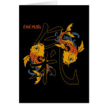 Kanji Koi Fish Energy Greeting Card