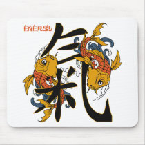 Kanji Koi Fish Energy mousepads by BuddhaGifts Kanji Koi Fish Energy mousepads