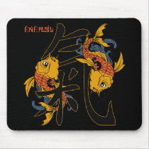 Kanji Koi Fish Energy mousepads by BuddhaGifts Kanji Koi Fish Energy mousepads
