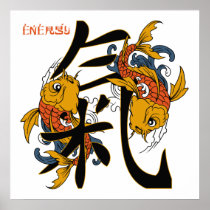 Kanji Koi Fish Energy Poster
