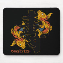 Kanji Koi Fish Longevity mousepads by BuddhaGifts Kanji Koi Fish Longevity mousepads