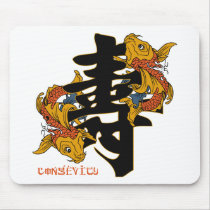Kanji Koi Fish Longevity mousepads by BuddhaGifts Kanji Koi Fish Longevity mousepads