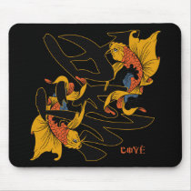 Kanji Koi Fish Love mousepads by BuddhaGifts Kanji Koi Fish Love mousepads
