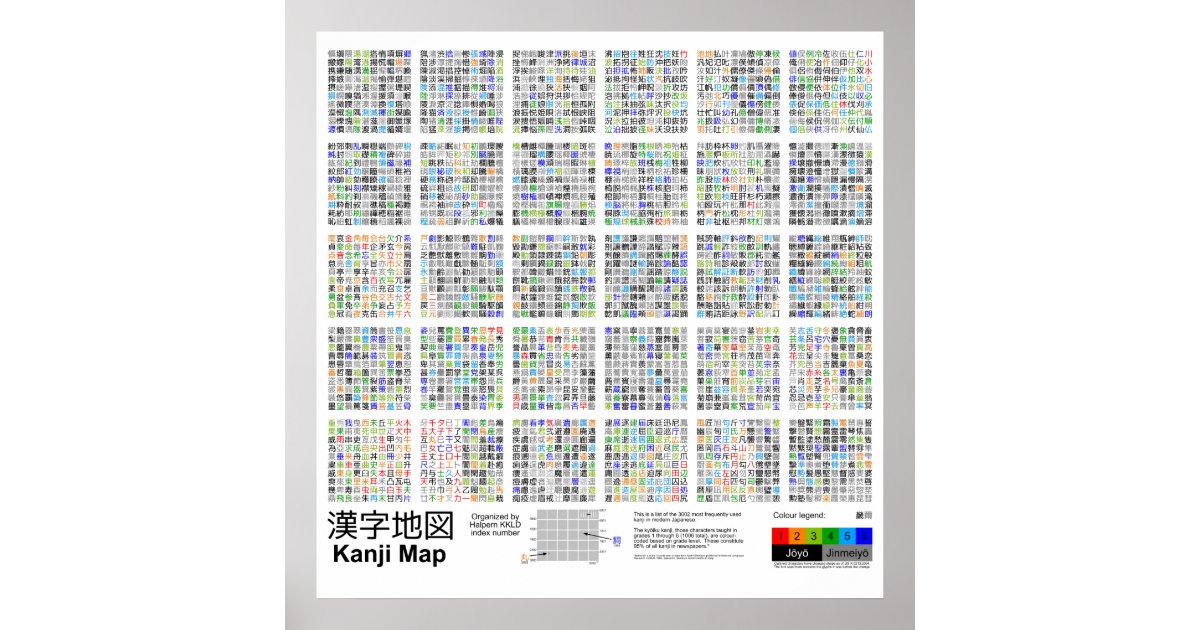 map kanji Poster Map  Kanji Zazzle