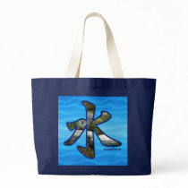 Kanji: Water - Jumbo Tote #2 bags by bontondesigns Kanji: Water - Jumbo Tote #2 bags