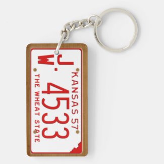 Kansas 1957 Vintage License Plate Keychain Acrylic Keychains