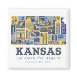 Kansas - Ad Astra Per Aspera - Square Magnet