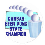 Kansas Beer Pong Champion Sticker
