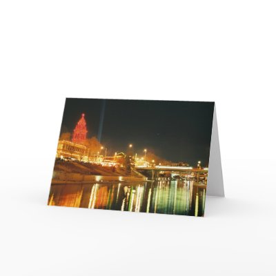 Kansas City Country Club Plaza Lights Cards by chrislangston