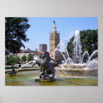 Kansas City, Missouri Plaza Fountain Posters