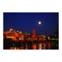 Kansas City Plaza Christmas Lights Under Full Moon posters