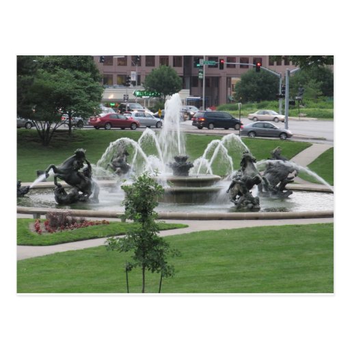 Kansas City Plaza fountain Postcard Zazzle