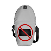 Kansas Cross Out Symbol Courier Bags