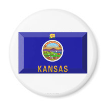 Kansas Flag Gem magnets