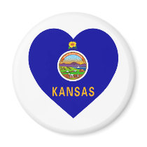 Kansas Flag Heart magnets