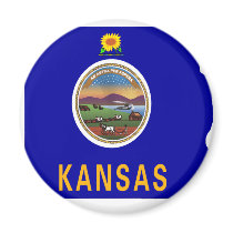Kansas Flag Map magnets