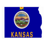 Kansas Flag Map Post Cards