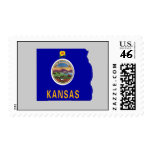 Kansas Flag Map Postage Stamps