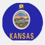 Kansas Flag Map Stickers