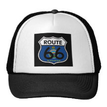 Kansas Flag Route 66 Shield Mesh Hat