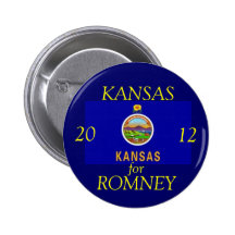 Kansas for Romney 2012 Pin