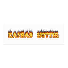 Kansas Hottie fire and flames Business Card Templates