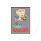 round_sticker - A poster design to celebrate Kansas... and that hurricane that landed Dorothy in Oz.